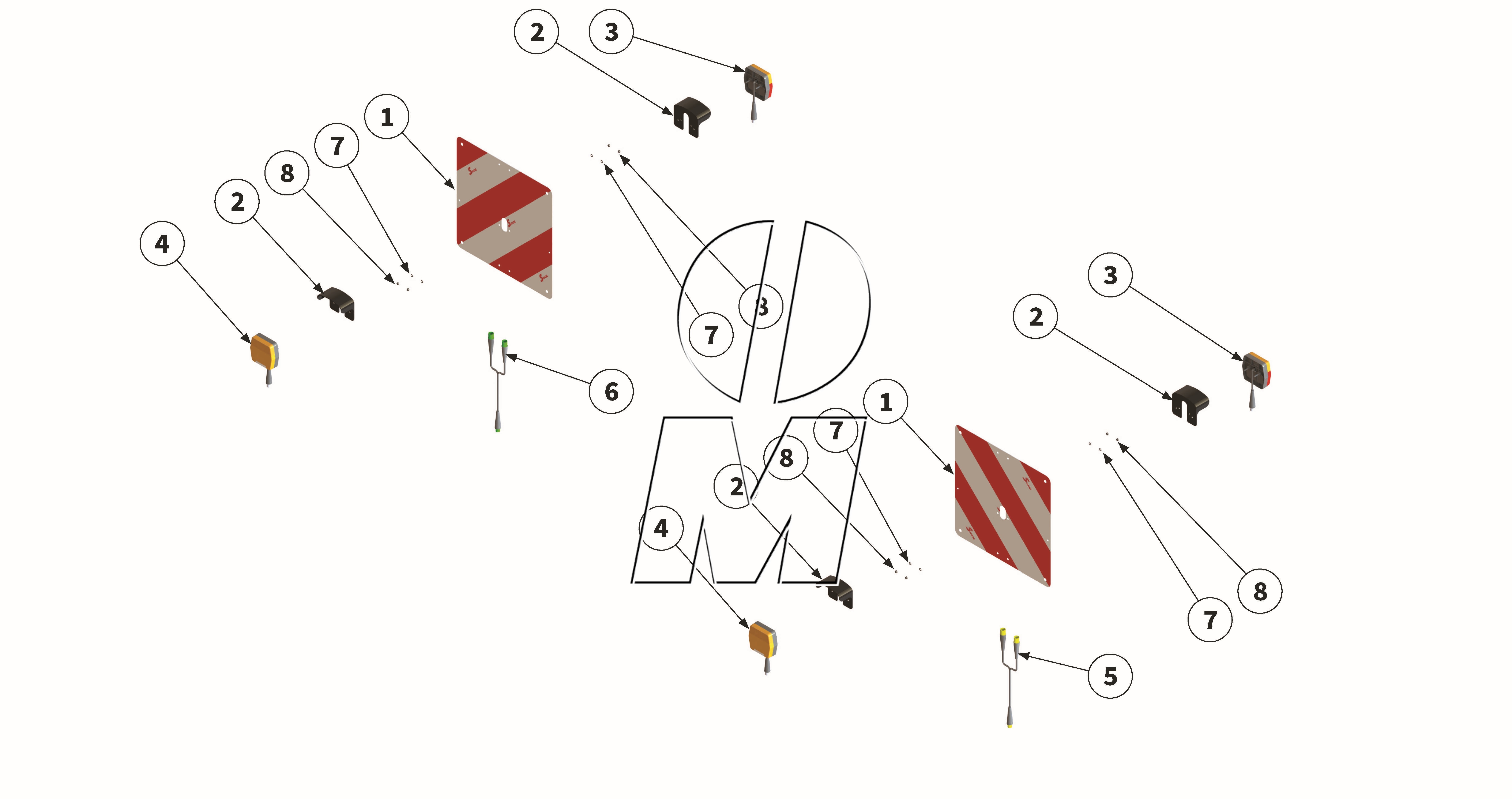 Zeichnung 23: Warntafel mit Beleuchtungseinrichtung (P_VS_ET_24_WEL)